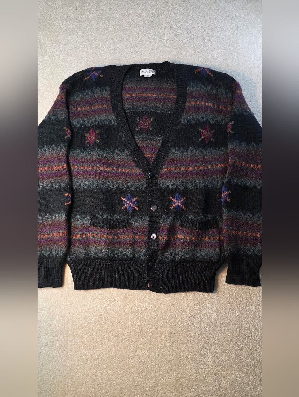 Vintage Tricots St. Raphael Cardigan Sweater New Wool Nordic Academia Mens XL